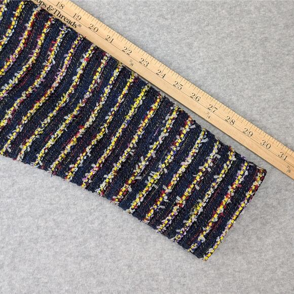 CAbi Headline Topper Jacket Size 16 Multicolor Striped Tweed Bouclé Knee Length - Picture 13 of 14